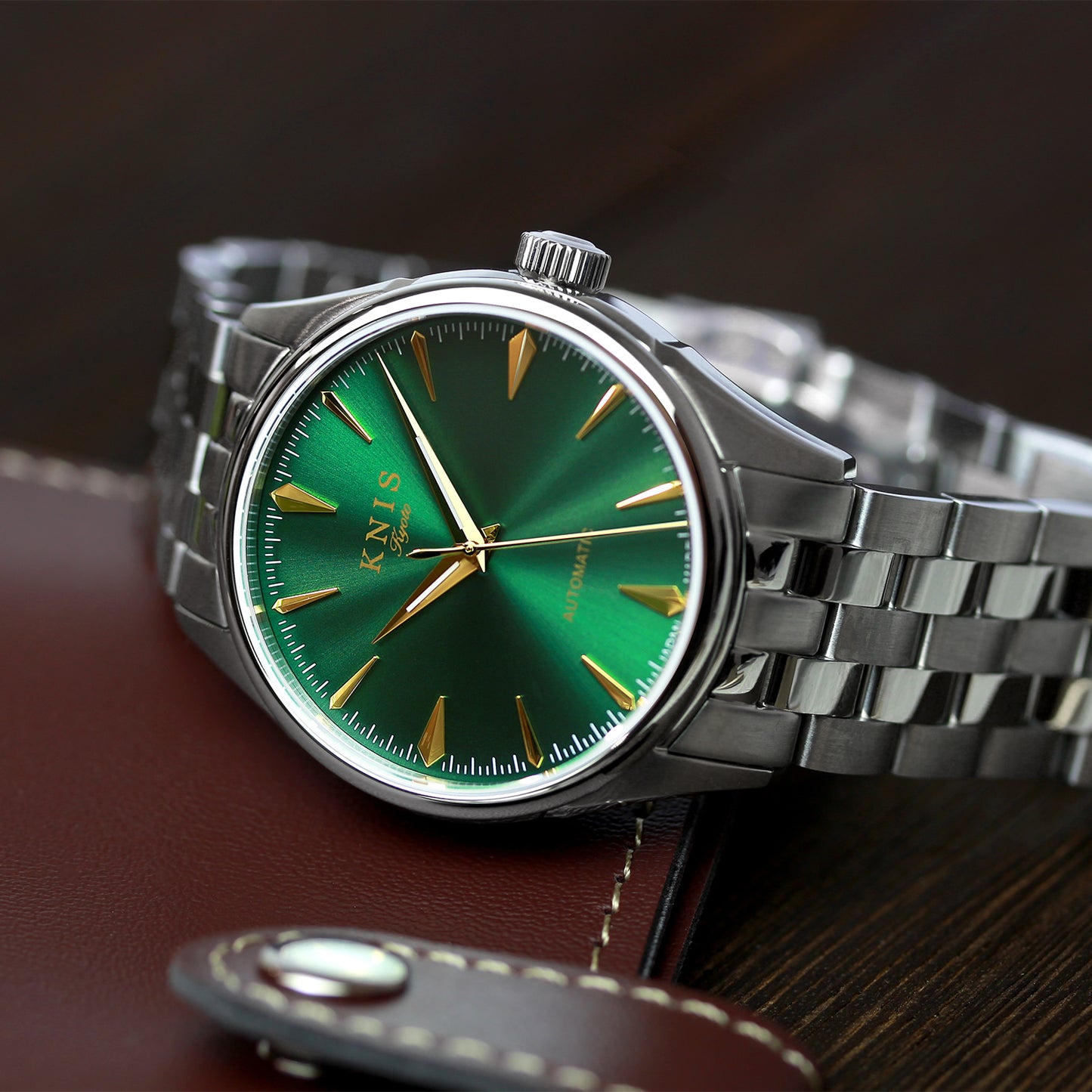 KNIS 自動巻き サンレイダイアル グリーン KN001-GR