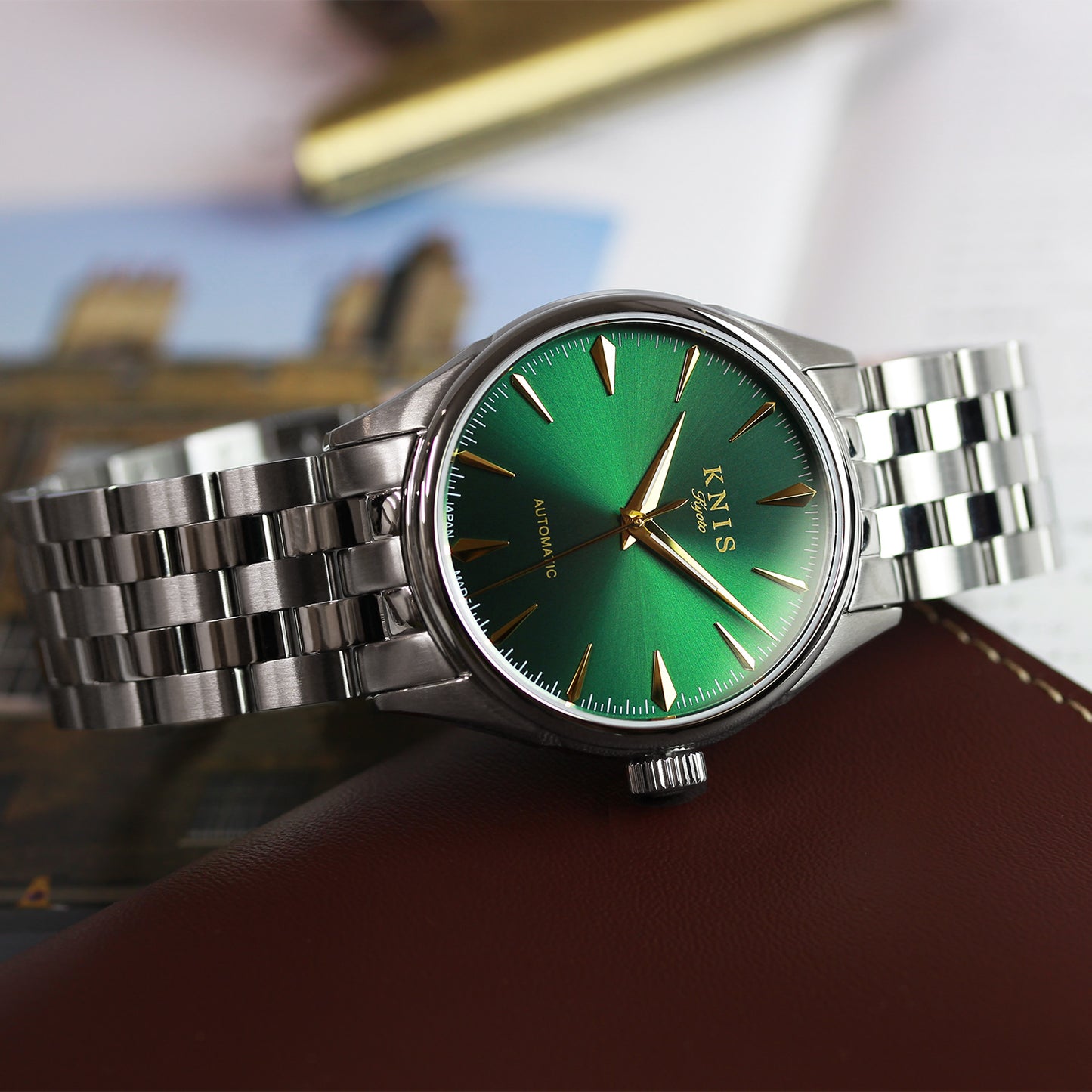 KNIS 自動巻き サンレイダイアル グリーン KN001-GR