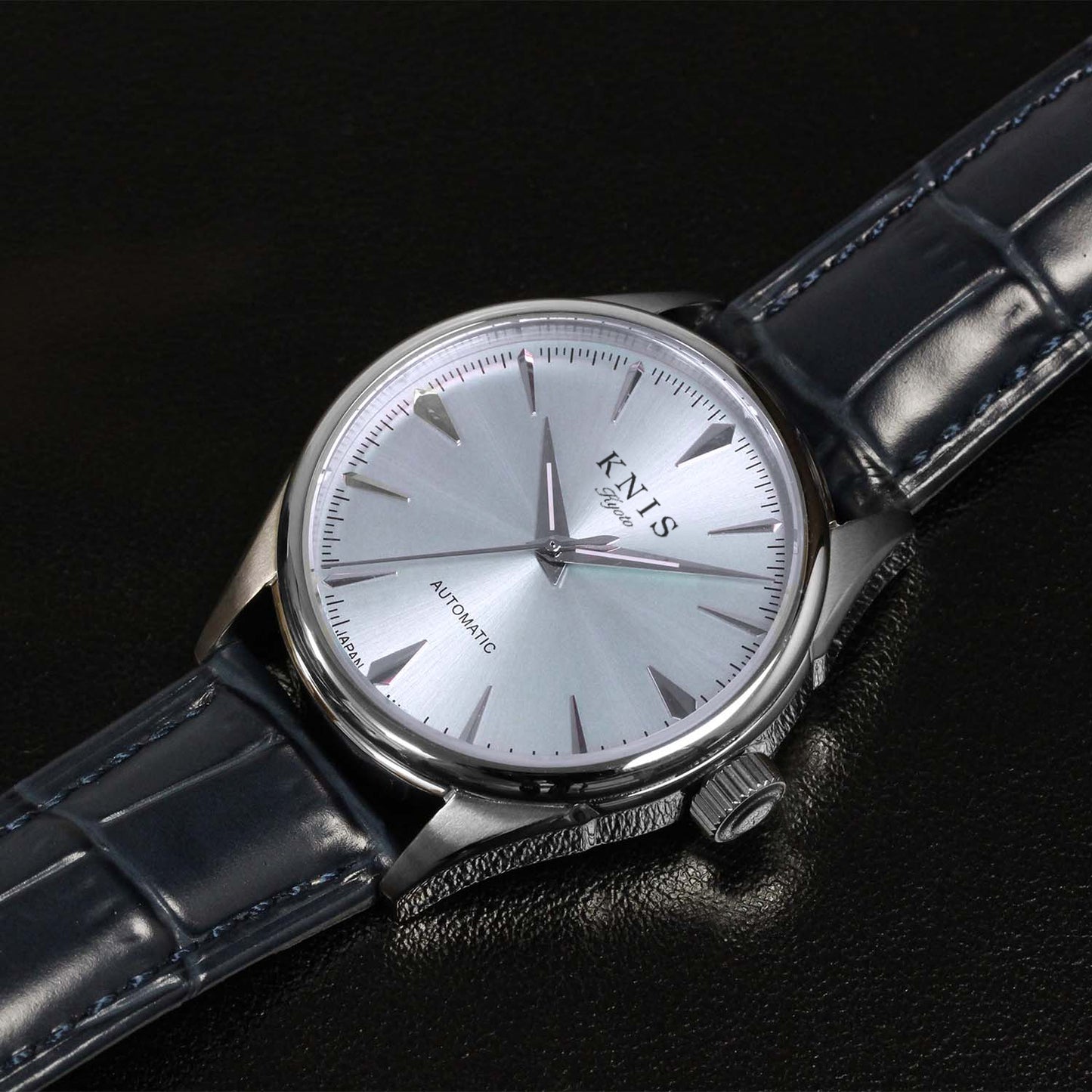 KNIS Automatic Sunray Dial Ice Blue Leather KN001-IBLBLLE 