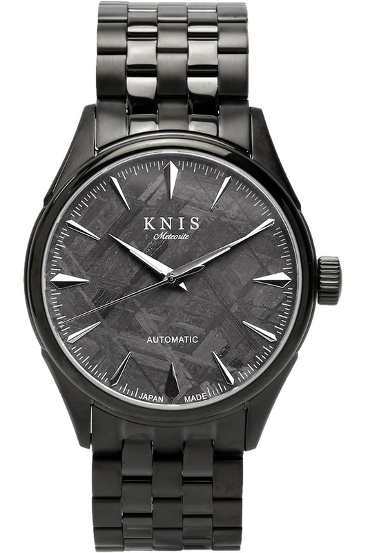 KNIS メテオライト 隕石 日本製 自動巻き 腕時計 メンズ ブラック KN001-MTBK