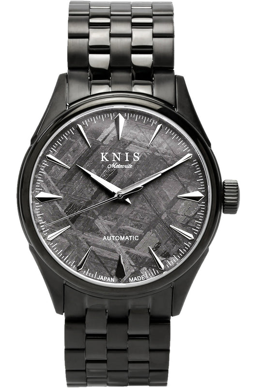 KNIS メテオライト 隕石 日本製 自動巻き 腕時計 メンズ ブラック KN001-MTBK