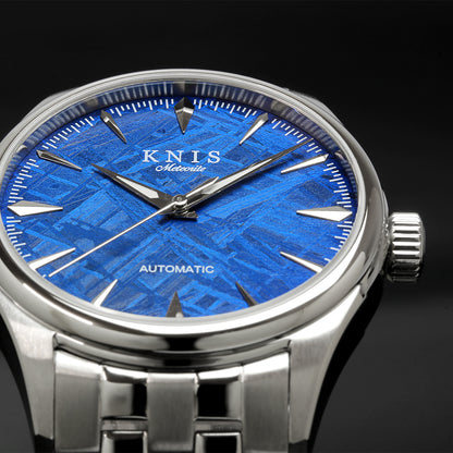 KNIS Meteorite Made in Japan Automatic Watch Men's Silver Blue KN001-MTBL