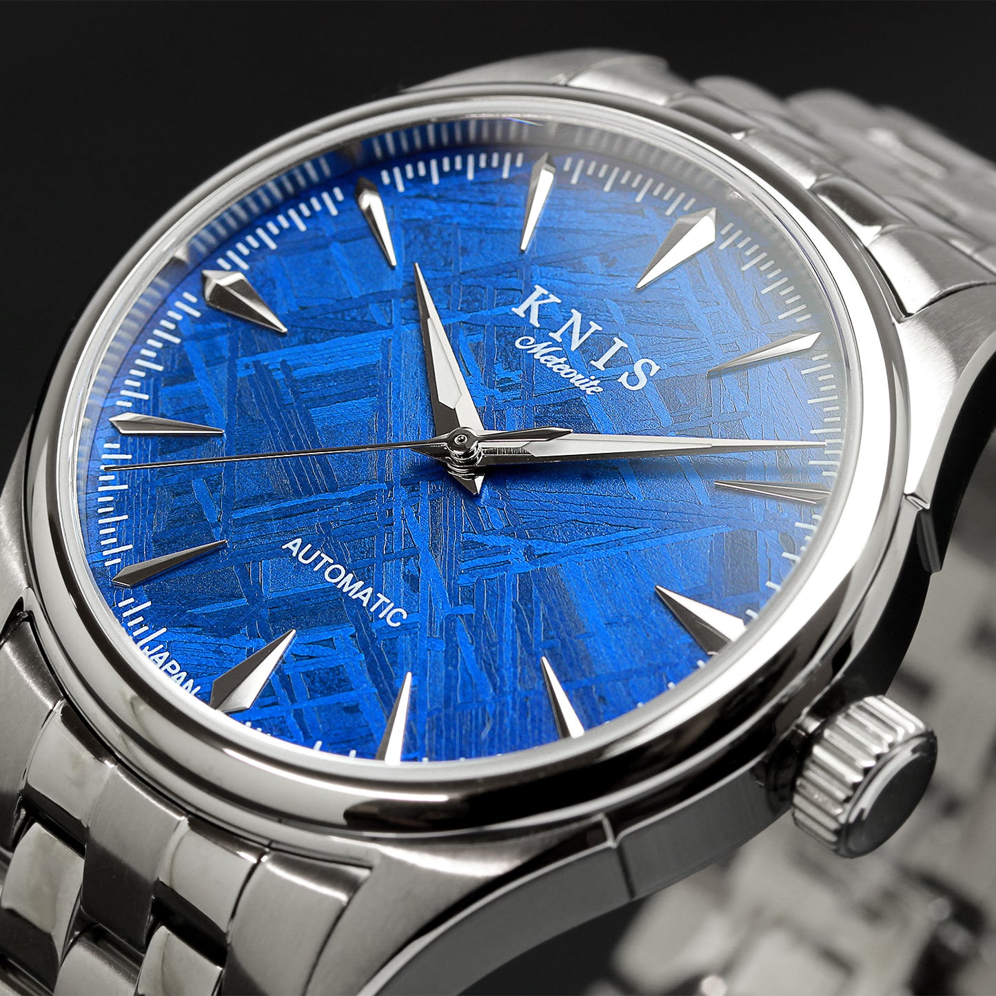 KNIS Meteorite Made in Japan Automatic Watch Men's Silver Blue KN001-MTBL
