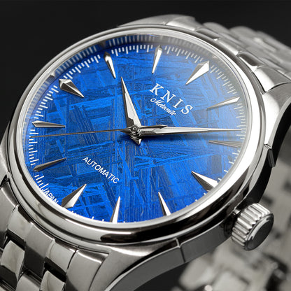 KNIS Meteorite Made in Japan Automatic Watch Men's Silver Blue KN001-MTBL