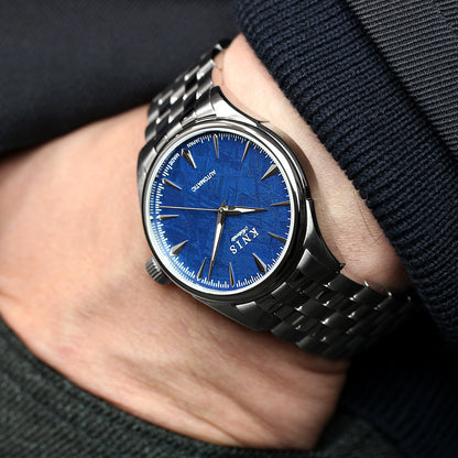 KNIS Meteorite Made in Japan Automatic Watch Men's Silver Blue KN001-MTBL