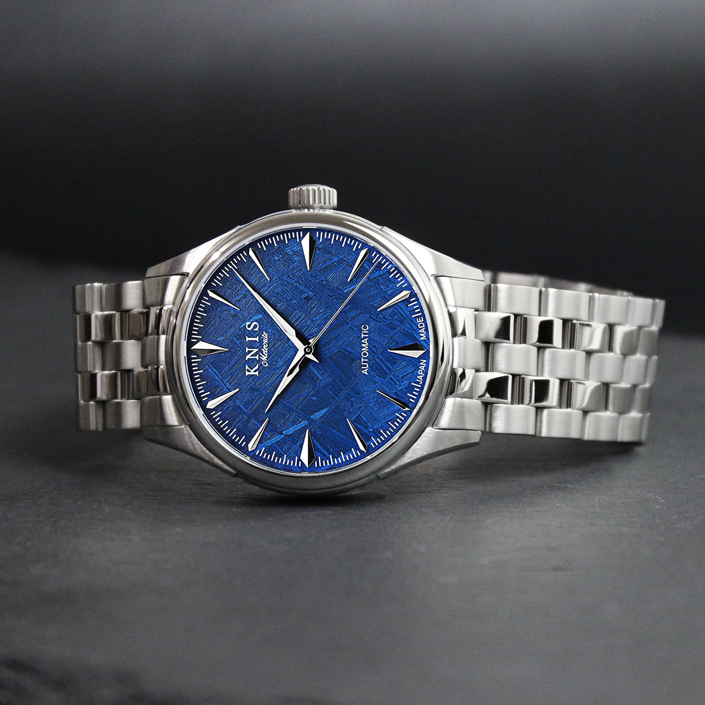 KNIS Meteorite Made in Japan Automatic Watch Men's Silver Blue KN001-MTBL