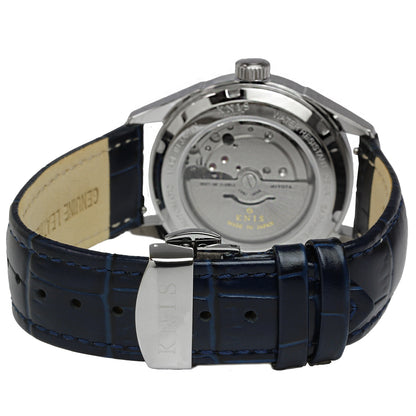 KNIS Meteorite Dial Automatic Silver Blue / Blue Leather Strap (KN001-MTBLLE)