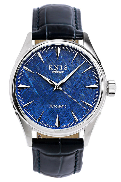 KNIS Meteorite Dial Automatic Silver Blue / Blue Leather Strap (KN001-MTBLLE)