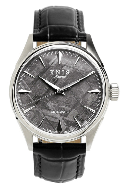 KNIS Meteorite Made in Japan Automatic Watch Men's Leather Strap Leather Silver KN001-MTLE 