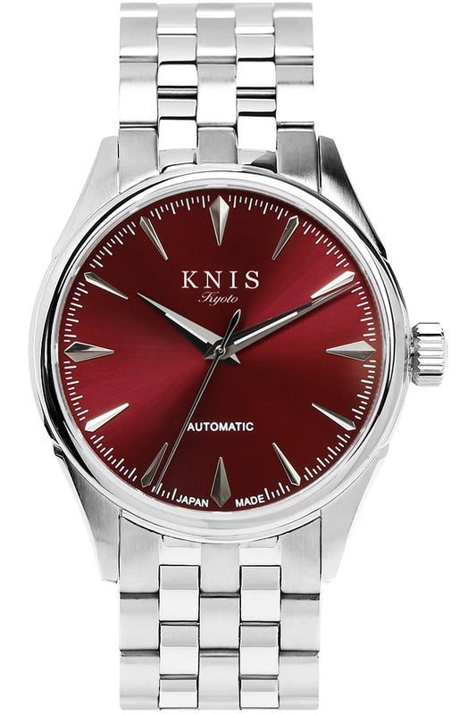 KNIS 自動巻き サンレイダイアル ワインレッド KN001-RD