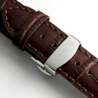 KNIS CLASSIC GMT 自動巻き 日本製 レザー グリーン KN008-GRBRLE