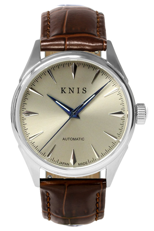 KNIS Automatic Sunray Dial Champagne Gold Leather KN001-SGBRLE 