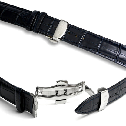 KNIS Aventurine Dial Automatic Made in Japan Silver / Blue Leather Strap KN001-AVSVBLLE