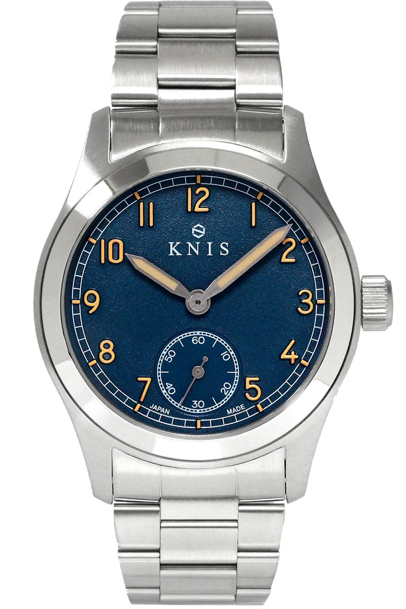 KNIS Retro Military Watch - Blue Dial with Stainless Steel Band KN003-BLSS