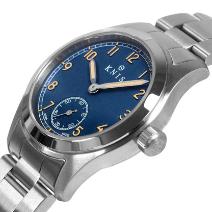 KNIS Retro Military Watch - Blue Dial with Stainless Steel Band KN003-BLSS