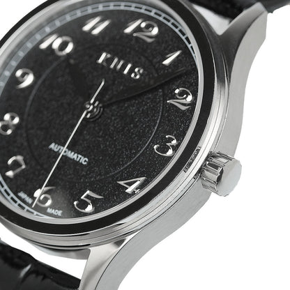 KNIS KOKU Automatic Breguet Numerals Black / Engraved Dial Leather Strap (KN005-BGBKLE)