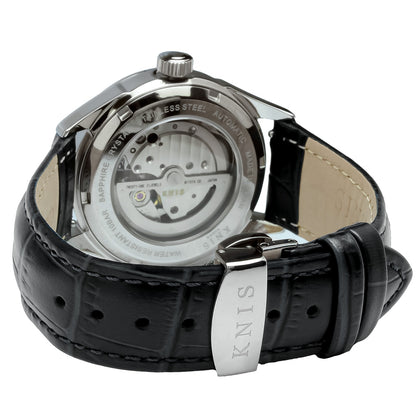 KNIS KODOU Small Seconds Automatic – White / Black Leather Strap (KN009-WHBKLE)