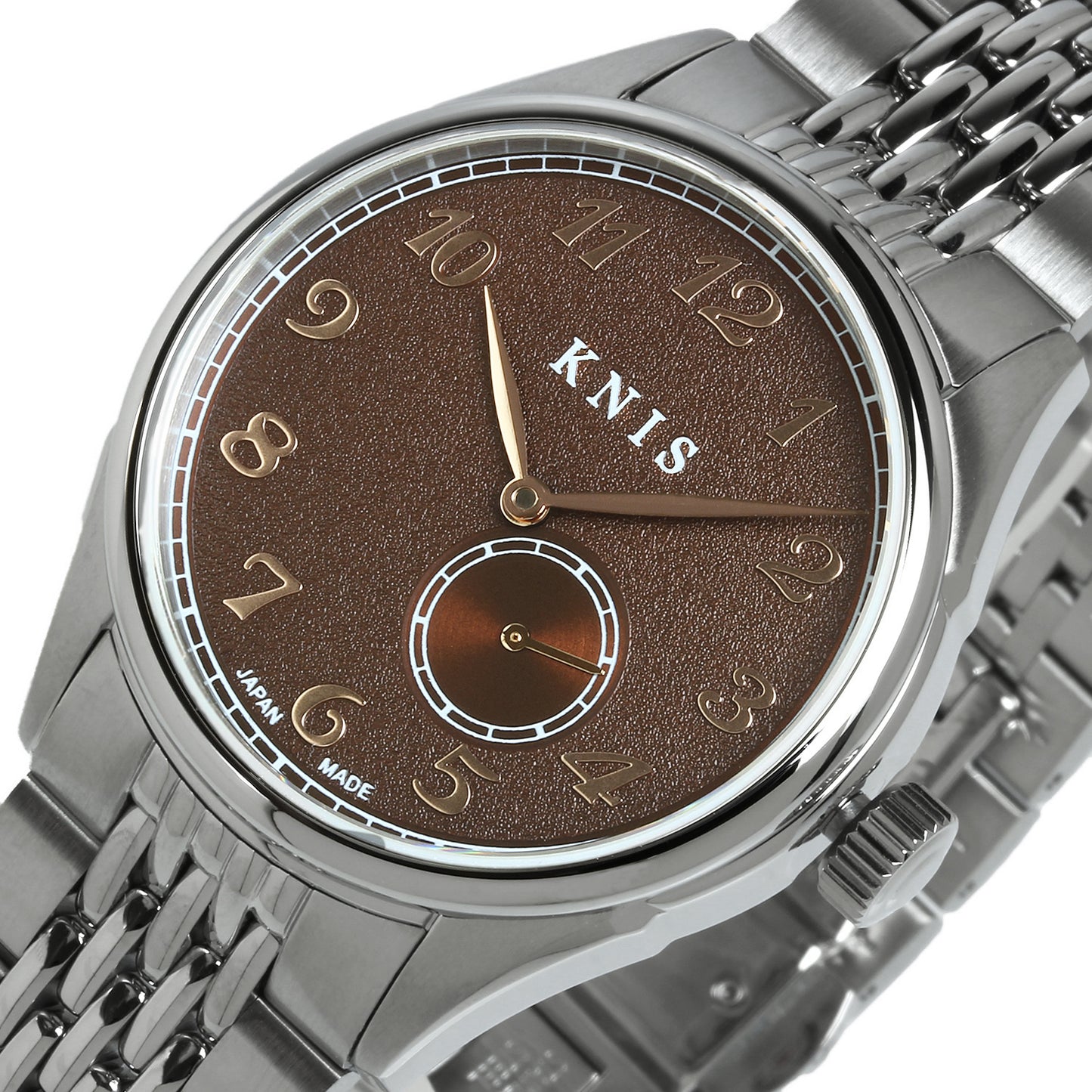 KNIS KODOU 自動巻き 日本製 スモールセコンド ライスブレスレット ブラウン 京秋穂 KN009-BRRC