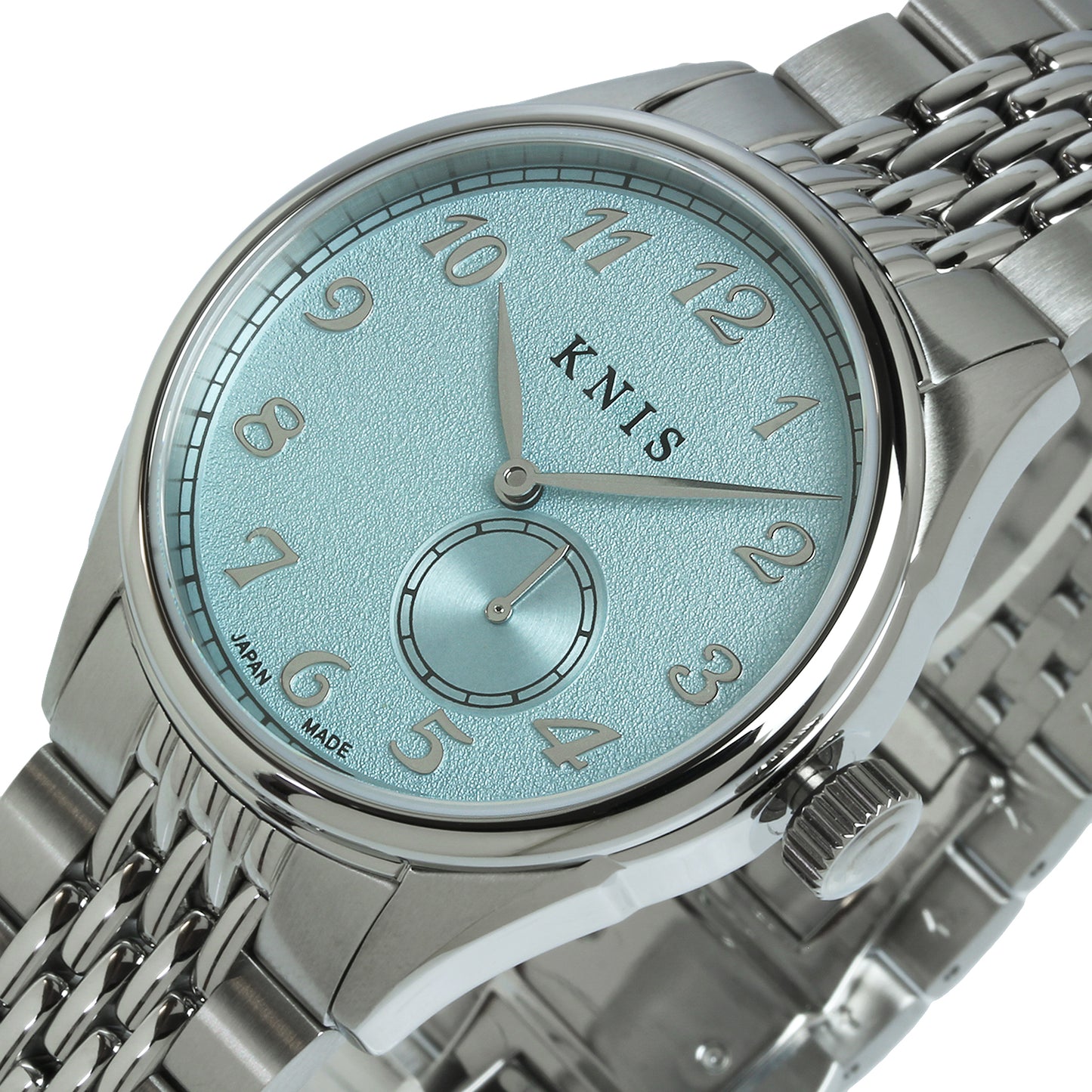 KNIS KODOU Small Seconds Automatic – Ice Blue / Stainless Steel Bracelet (KN009-IBLRC)