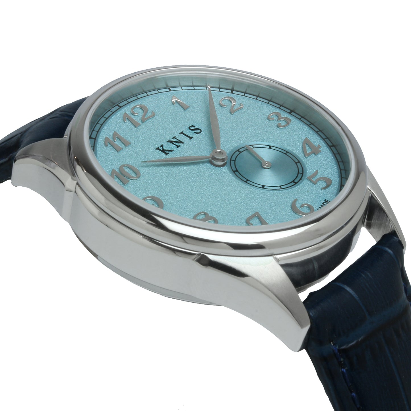 KNIS KODOU Small Seconds Automatic – Ice Blue / Blue Leather Strap (KN009-IBLBLLE)