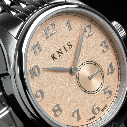 KNIS KODOU 自動巻き 日本製 スモールセコンド ライスブレスレット サーモンピンク 桜霞 KN009-SPKRC