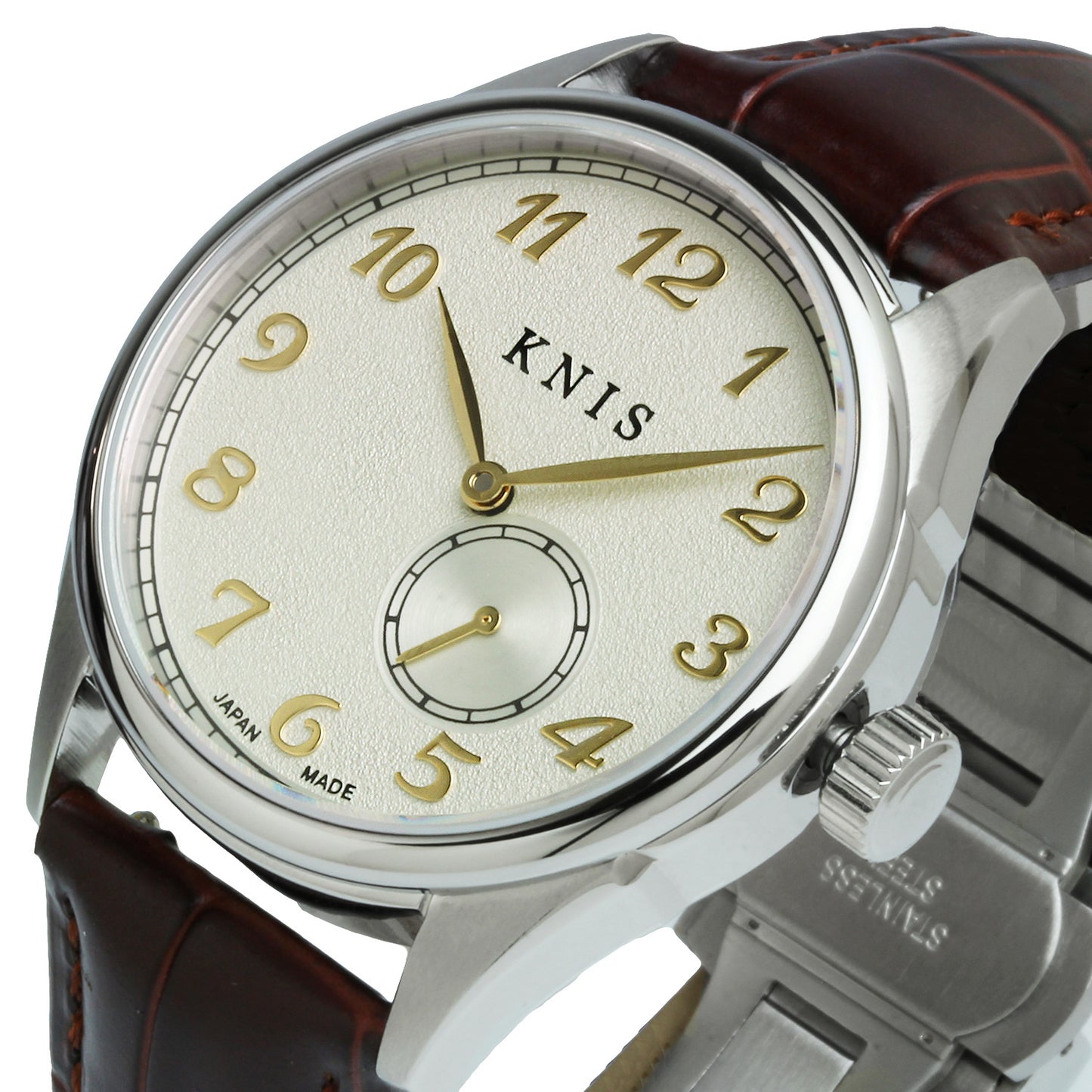 KNIS KODOU 自動巻き 日本製 スモールセコンド レザー シャンパングレー 枯山水 KN009-SGYBRLE