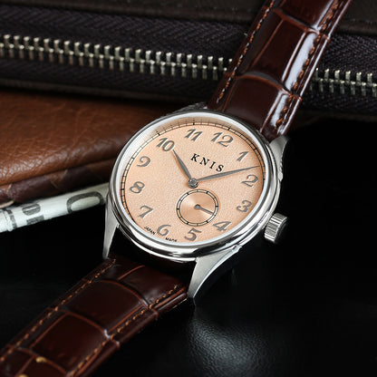 KNIS KODOU 自動巻き 日本製 スモールセコンド レザー サーモンピンク 桜霞 KN009-SPKBRLE