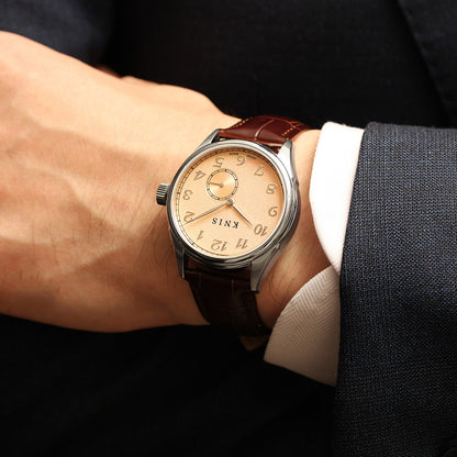 KNIS KODOU 自動巻き 日本製 スモールセコンド レザー サーモンピンク 桜霞 KN009-SPKBRLE