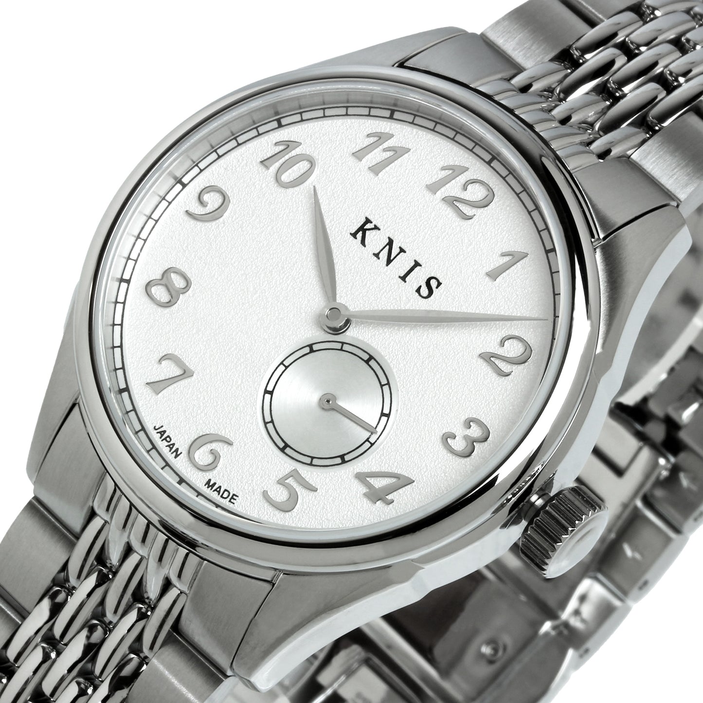 KNIS KODOU 自動巻き 日本製 スモールセコンド ライスブレスレット ホワイト 雪肌 KN009-WHRC