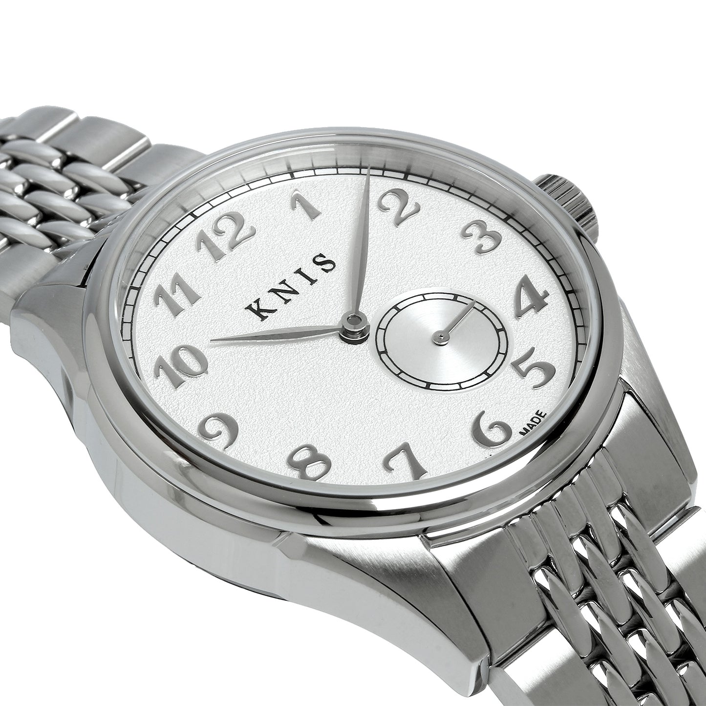 KNIS KODOU 自動巻き 日本製 スモールセコンド ライスブレスレット ホワイト 雪肌 KN009-WHRC