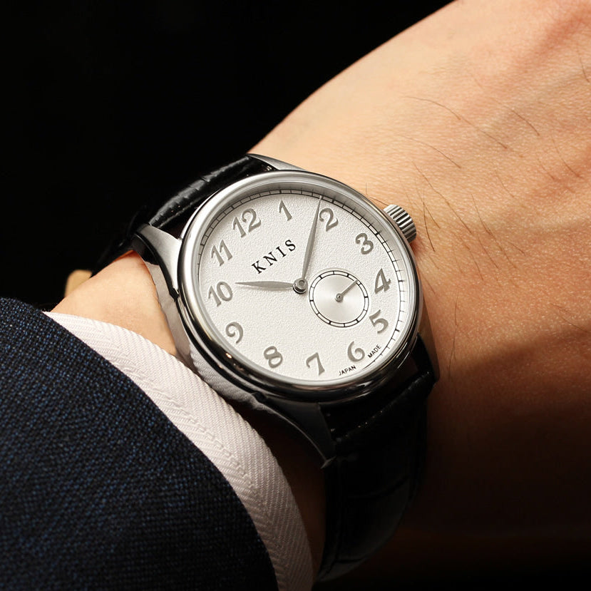 KNIS KODOU 自動巻き 日本製 スモールセコンド レザー ホワイト 雪肌