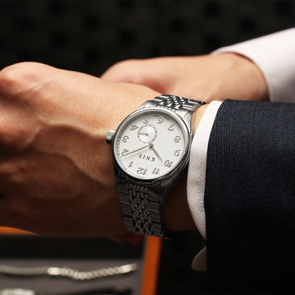 KNIS KODOU 自動巻き 日本製 スモールセコンド ライスブレスレット ホワイト 雪肌 KN009-WHRC