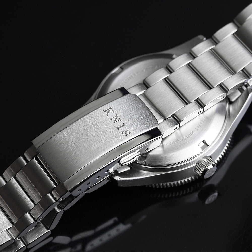 KNIS Meteorite GMT Automatic Divers Watch Black / Stainless Steel Bracelet (KN007-MT) 