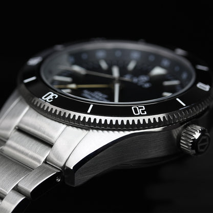 KNIS GMT ダイバーズ 自動巻き 日本製 ステンレスベルト ブラック KN007-BK