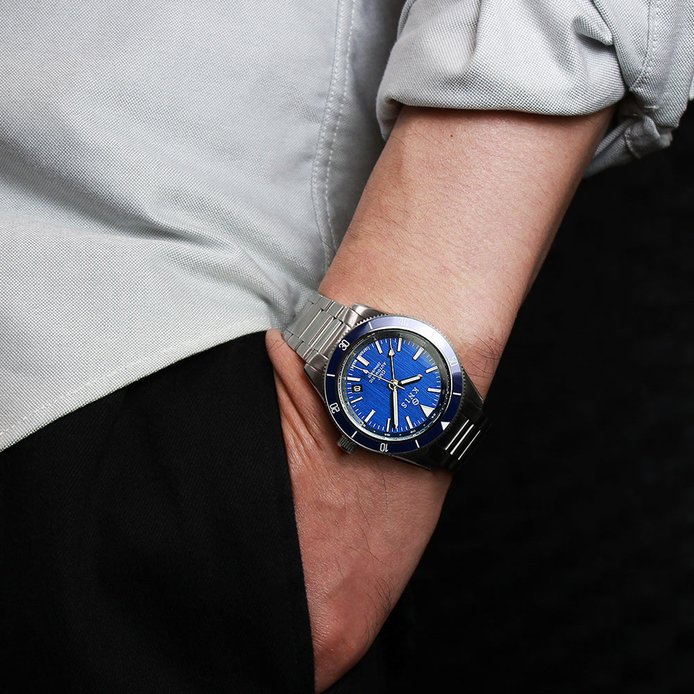 KNIS GMT ダイバーズ 自動巻き 日本製 ステンレスベルト ブルー KN007-BL