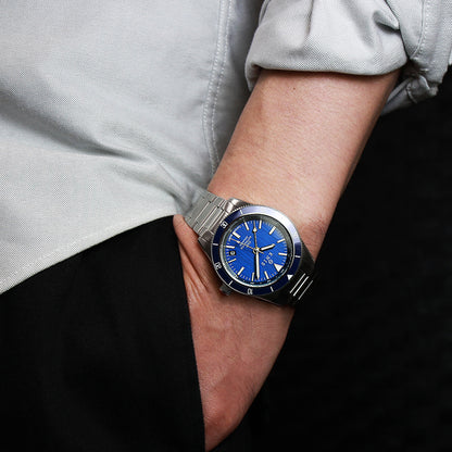 KNIS GMT ダイバーズ 自動巻き 日本製 ステンレスベルト ブルー KN007-BL