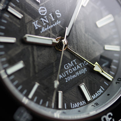 KNIS Meteorite GMT Automatic Divers Watch Black / Stainless Steel Bracelet (KN007-MT) 