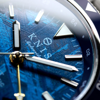 KNIS Meteorite GMT Automatic Divers Watch Blue / Stainless Steel Bracelet (KN007-MTBL) 