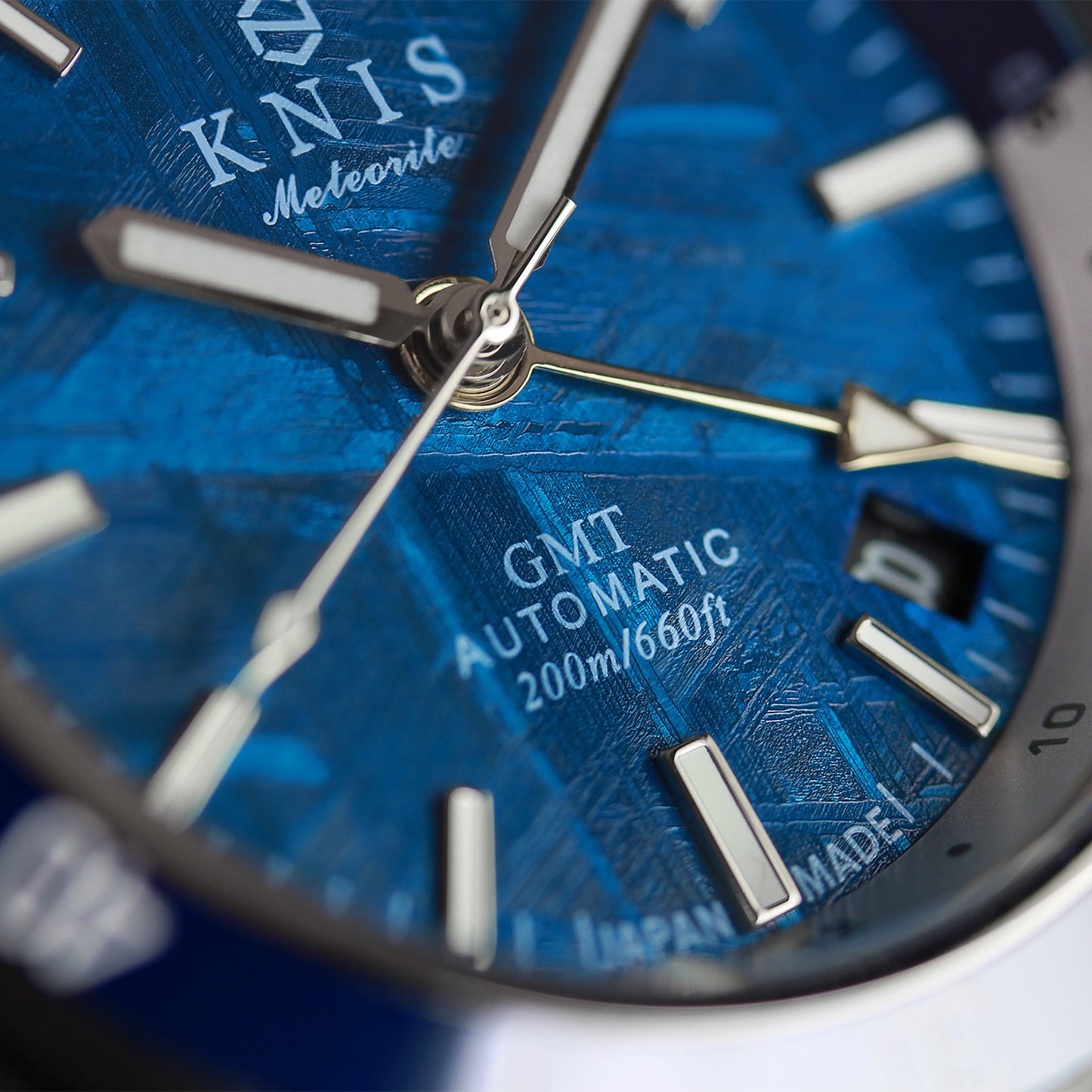 KNIS Meteorite GMT Automatic Divers Watch Blue / Stainless Steel Bracelet (KN007-MTBL) 