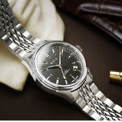 KNIS Classic GMT Automatic Silver / Rice Beads Bracelet (KN008-SVRC)