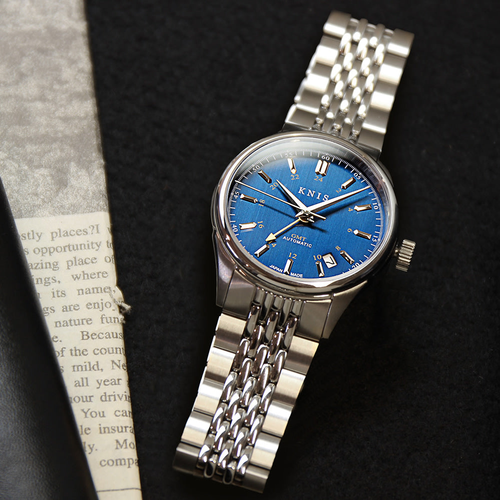 KNIS Classic GMT Automatic Silver / Rice Beads Bracelet (KN008-SVRC)