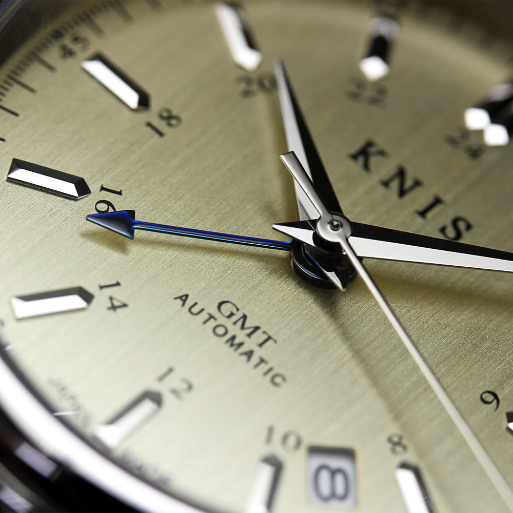 KNIS CLASSIC GMT 自動巻き 日本製 ライスブレスレット シャンパン