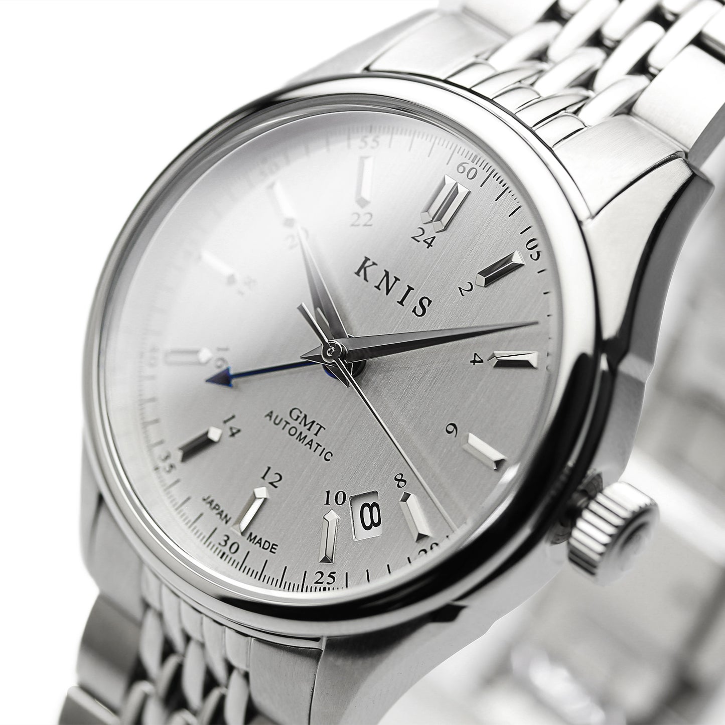 KNIS Classic GMT Automatic Silver / Rice Beads Bracelet (KN008-SVRC)