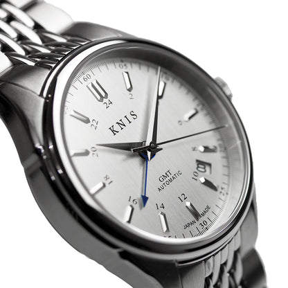KNIS Classic GMT Automatic Silver / Rice Beads Bracelet (KN008-SVRC)