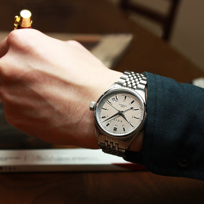 KNIS Classic GMT Automatic Silver / Rice Beads Bracelet (KN008-SVRC)