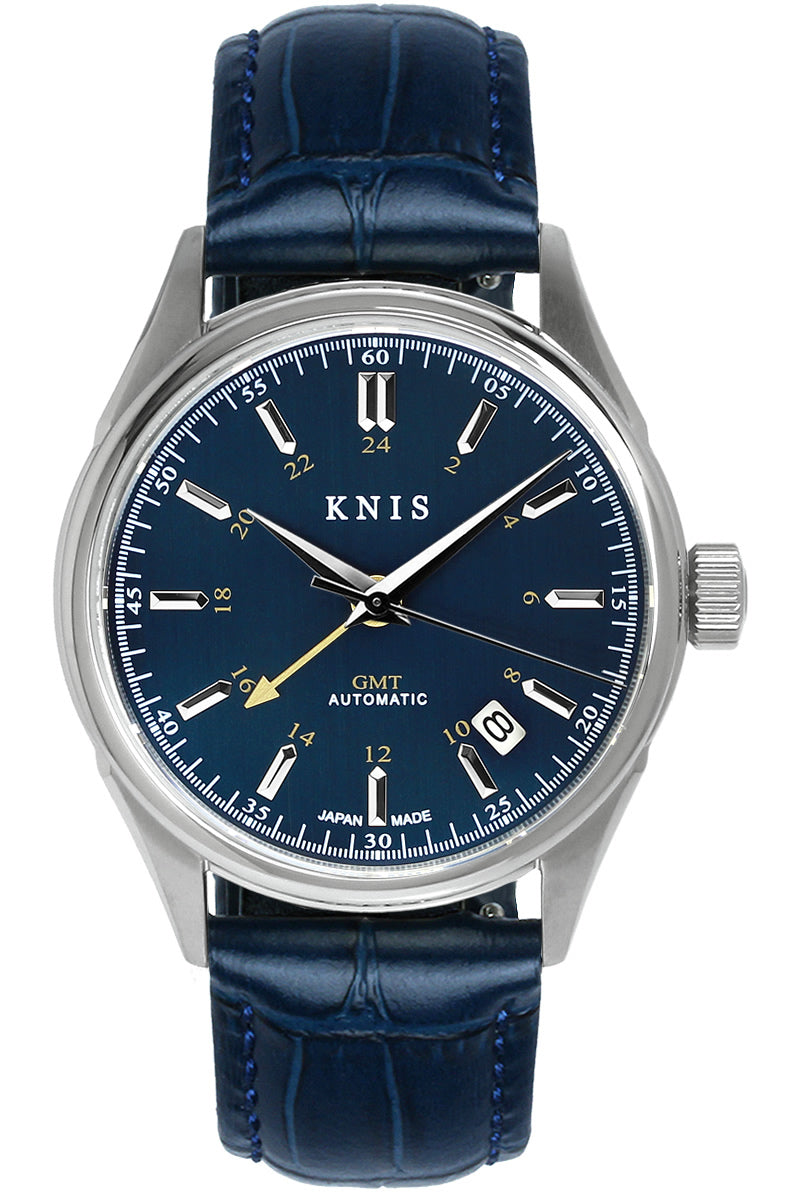 KNIS Classic GMT Automatic Deep Blue / Blue Leather Strap (KN008-BLBLLE)