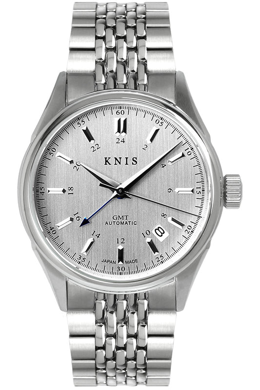 KNIS Classic GMT Automatic Silver / Rice Beads Bracelet (KN008-SVRC)