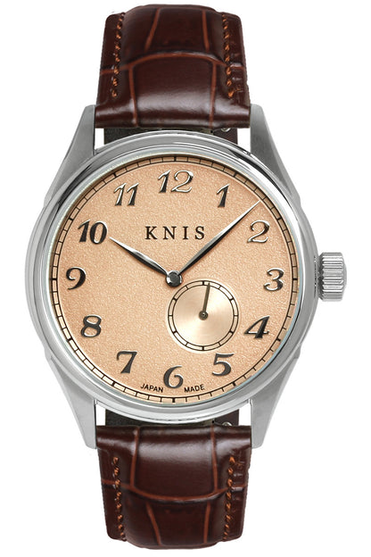 KNIS KODOU 自動巻き 日本製 スモールセコンド レザー サーモンピンク 桜霞 KN009-SPKBRLE