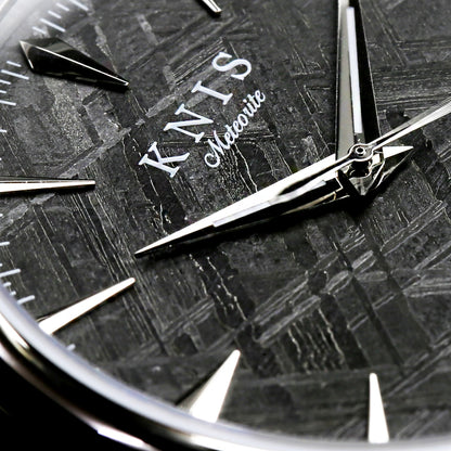 KNIS Meteorite Made in Japan Automatic Watch Men's Leather Strap Leather Black KN001-MTBKLE 