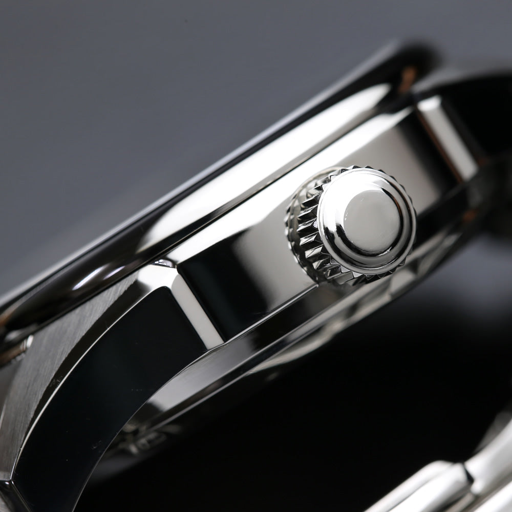 KNIS メテオライト 隕石 日本製 自動巻き 腕時計 メンズ サファイアガラス ステンレスバンド シルバー KN001-MT